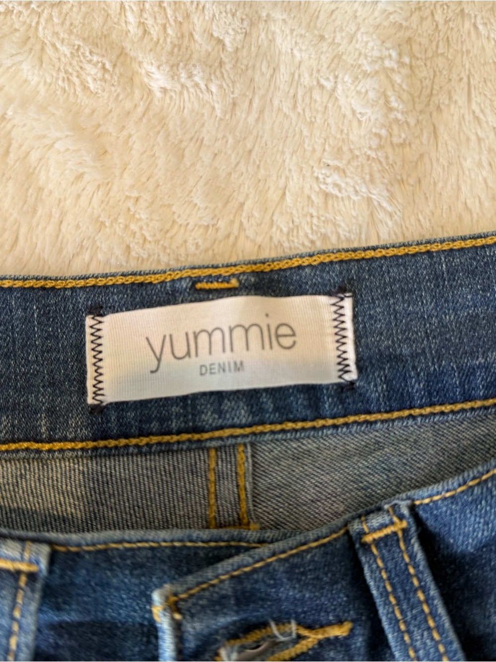 Yummie Blue Skinny Jeans Size 30 Stretch Mid Rise Slim Fit Denim Pants - Picture 4 of 9